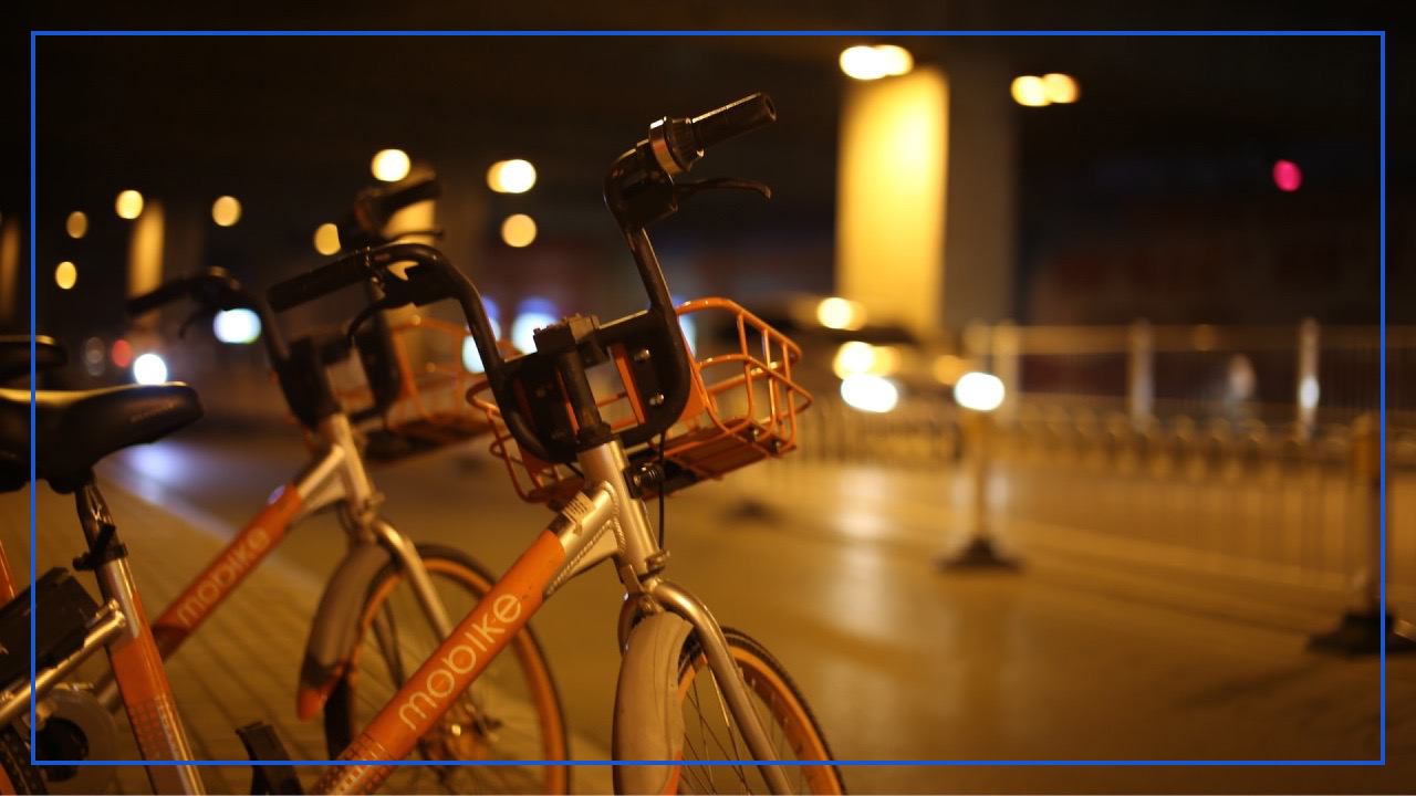 The Mobike orange bicycle